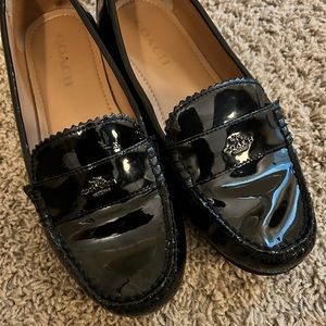 Coach Odette patent loafers.